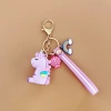 Korean-style cute unicorn car keychains, silicone dinosaur keychains, men's and women's bags, pendants, creative small gifts Item Picture
